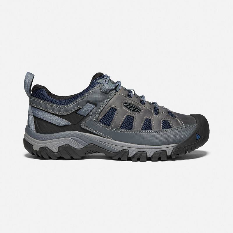 Keen Targhee Vent Wanderschuhe Herren DE-01492 Steel Grey/Majolica Blue - Keen Herrenschuhe Grau